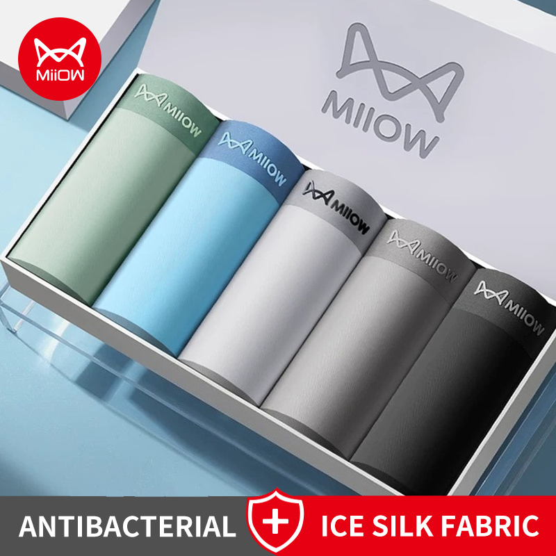 Boxer Shorts Modal - MiiOW 6Pcs Ice Silk Mens Underwear