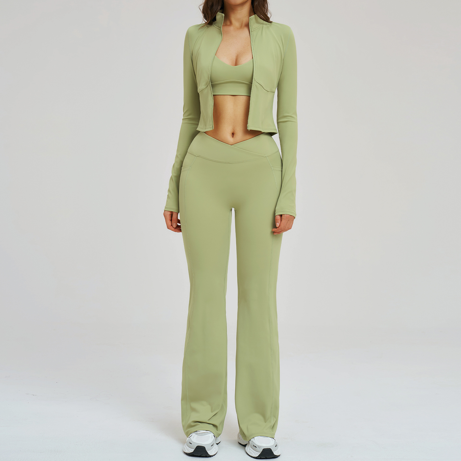 Yoga Set Workout Clothes 3PCS  - Compression Long Pant 评论和价格