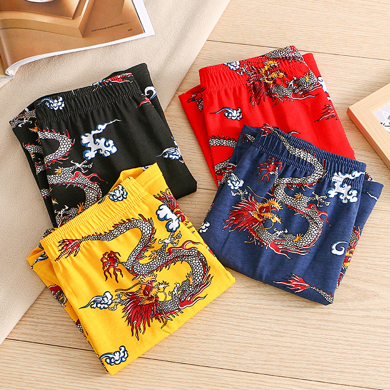 Dragon Print Men Breathable Co - Boxer Brief Pack Cotton 评论和价格