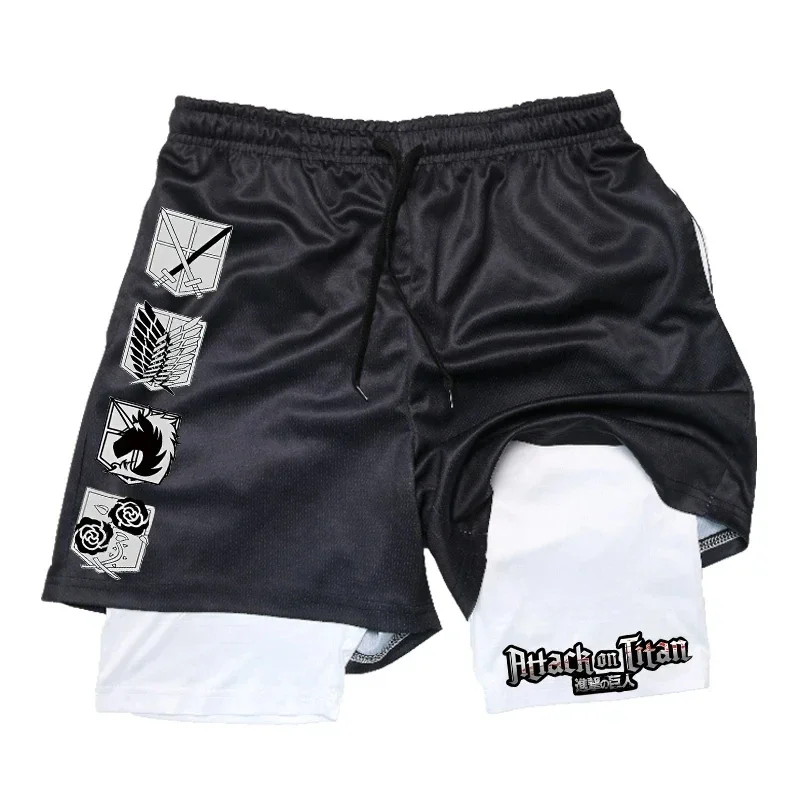 Anime Attack on Titan 2 in 1 G - Compression Shorts Athletes 评论和价格