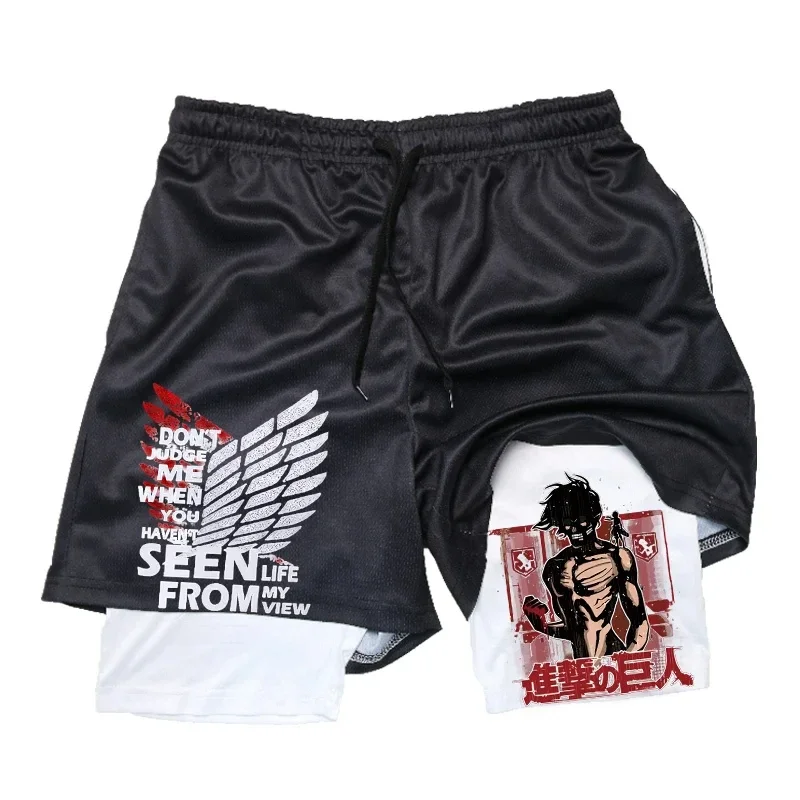 Anime Attack on Titan 2 in 1 G - Compression Shorts Athletes 评论和价格